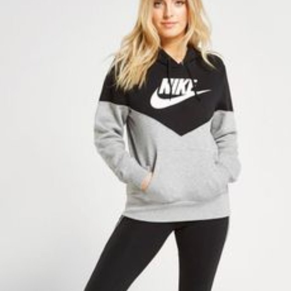 Nike Hoodie Sweatshirt Nike Sweatshirt Colorblock Grey Hoodie Warm Sweatshirt